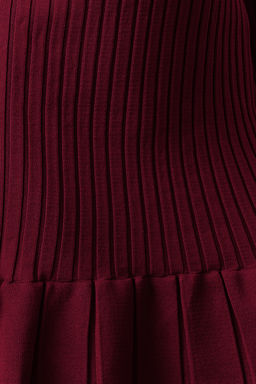 Bordo Mini Pileli Triko Elbise TWOAW24EL00013