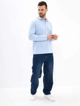 Джемпер мужской с воротником поло GREG G155-TD4-LT0414-1 (голубой)  фото 5