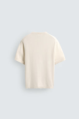 CAMISETA PUNTO LIGERO ALGOD?N / Blanco roto - Zara фото 8