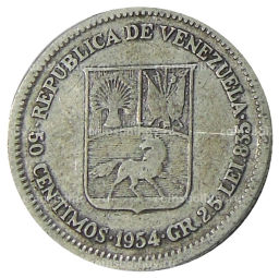 50 сентимо 1954 года Венесуэла