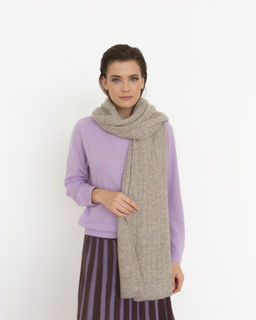Палантин из пуха яка и кашемира 15017 серый