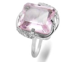 Кольцо из серебра морганит, Синтия