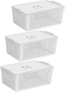 Корзина д/хранения Набор-3шт (белый)