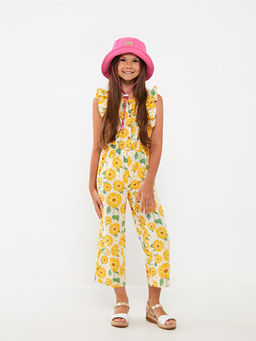 Bisiklet Yaka Desenli K?z ?ocuk Tulum