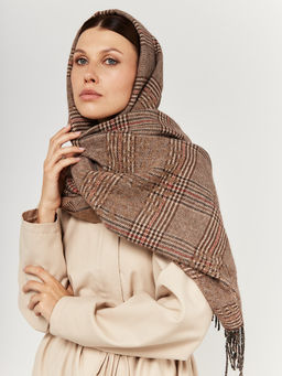 в составе ШЕРСТЬ и КАШЕМИР Большой, мягкий, теплый однотонный двусторонний палантин. - Tantino фото 4