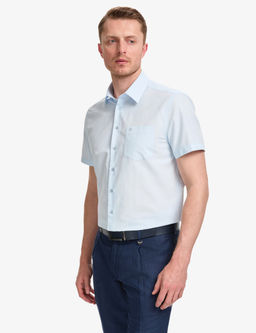 A__k Mavi Regular Fit K_sa Kollu G_mlek