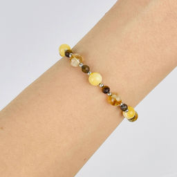 Браслет (Манипура) регулируемый из Цитрина, Кальцита и Тигрового глаза - Радуга самоцветов фото 2