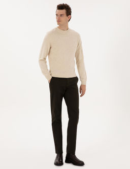 Koyu Haki Regular Fit Kanvas Pantolon