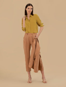 Ye_il Cupro Comfort Fit Uzun Kollu G_mlek
