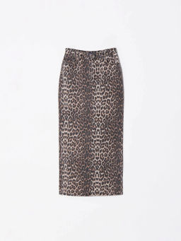 ЕМКА / Джинсовая юбка с леопардовым принтом - Emka фото 9
