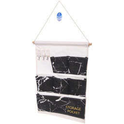 Цена за 2 шт. Карман настенный 6 отделений 3 крючка "ИДЕЯДОМА", цвет черный, 35*50см (лейбл Селфи)