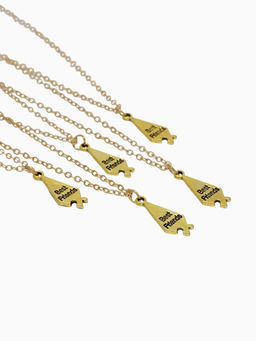 Кулоны парные на цепочке «Неразлучники. 5 пазлов», L=45 см, набор 2 шт. цвет золото