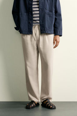 PANTAL?N RELAXED FIT 100% LYOCELL / Beige - Zara фото 2