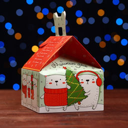 Цена за 5 шт. Подарочная коробка Мишкин дом, 13,3 х 11,6 х 12,6 см - Simaland фото 4