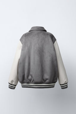 COMBINED SUEDE EFFECT BOMBER JACKET - Zara фото 4