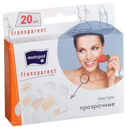 MATOPAT пластыри TRANSPARENT в наборе (20шт) прозрачные 5 размеров