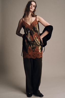 ZW COLLECTION LIMITED EDITION LACE SEQUIN DRESS - Zara фото 2