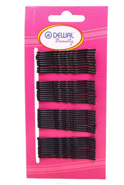 Dewal Beauty Невидимки для волос N-40BLACK, волна, 50 мм, черный, 40 шт.