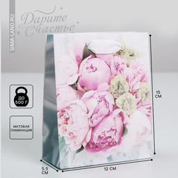 Цена за 3 шт. Пакет подарочный ламинированный, упаковка, «Радости!», S 12×15×5.5