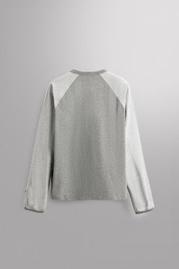 EMBROIDERED COLOUR BLOCK LONG SLEEVE T-SHIRT - Zara фото 2