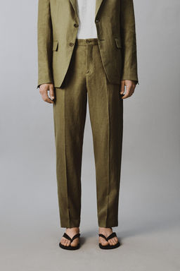 PANTAL?N TRAJE 100% LINO / Aceite - Zara фото 2