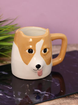 Кружка керамическая Dog with ears, brown (500 мл)