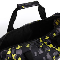 Сумка дорожная на молнии, наружный карман, длинный ремень, цвет жёлтый/чёрный - Simaland фото 4
