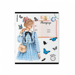 Цена за 10 шт. Тетрадь школьная ученическая ErichKrause Fashion Girl, 24 листа, линейка, выборочный УФ-лак с глиттером (в плёнке по 10 шт.)_MIX-PACK фото 5