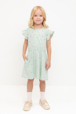 КР 5792/дымчатый нефрит,мини розочки платье для дев