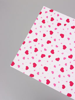 Цена за 20 шт. Пленка для цветов, «Сердца на белом», барби, 57×57 см
