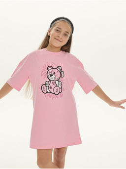 Платье домашнее Мишка розовый девочка