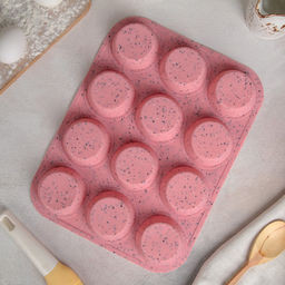 Форма силиконовая для выпечки Ravello, 34×22,5 см, 12 ячеек (d=6,5 см), цвет розовый гранит