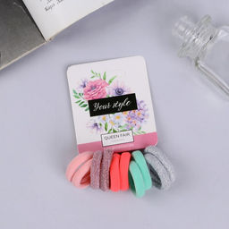 Цена за 6 шт. Резинки для волос «Синди», набор 10 шт., блеск насыщенность, 2.5 см