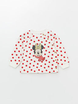 Bisiklet Yaka Minnie Mouse Bask?l? K?z Bebek Sweatshirt ve Tayt 2li Tak?m - Waikiki фото 2