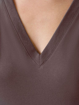 Ярусное платье А силуэта с V вырезом из 100% премиального хлопка - Vilatte фото 2