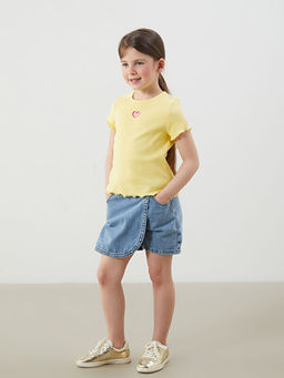 Bisiklet Yaka Nak??l? Ka?korse K?z Bebek Ti??rt