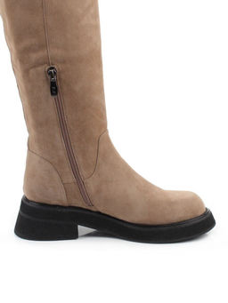 02-E37B-70HL BEIGE Сапоги демисезонные женские (натуральная замша)