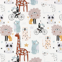 Цена за 150 шт. Ткань Сатин «Зоопарк», ш.160 см, 100% хлопок, 160 г/м²