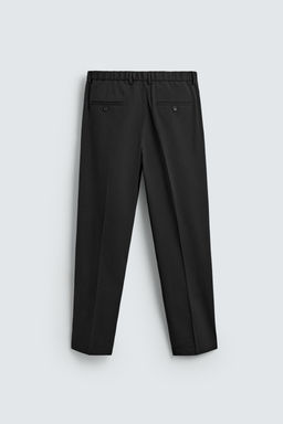 PANTAL?N CON LANA REGULAR FIT NON IRON / Negro - Zara фото 7