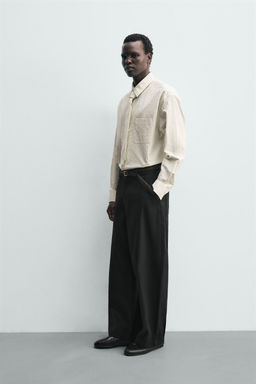 STRIPED SHIRT WITH CONTRAST TIE - Zara фото 12