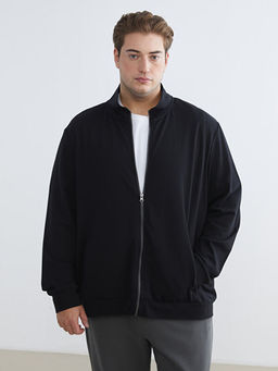 Dik Yaka Erkek Fermuarl? Sweatshirt