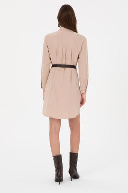 Kad_n Camel Dokuma Elbise - U.s. polo assn фото 4