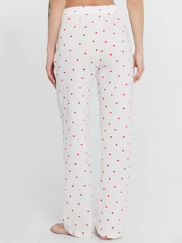 Пижама женская белая с принтом "сердечки"