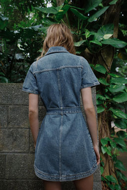 VESTIDO Z1975 MINI DENIM CINTUR?N / Azul - Zara фото 7