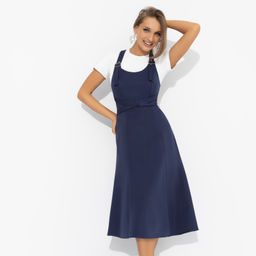 Сарафан с регулируемыми лямками Смелее чем вчера (синий с поясом) - Charutti фото 4