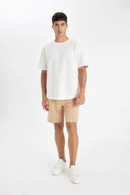 Regular Fit Basic Duz Bermuda Sort - Defacto фото 4