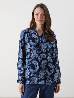 Ka??k Yaka Desenli Bluz