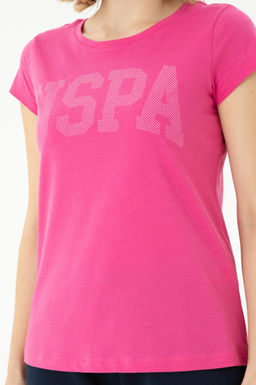 Женская базовая футболка цвета фуксии - U.s. polo assn фото 13