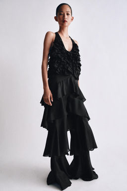 TOP VOLANTES CON RAMIO ZW COLLECTION / Negro