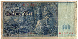 Банкнота 100 марок 1910 года Германия